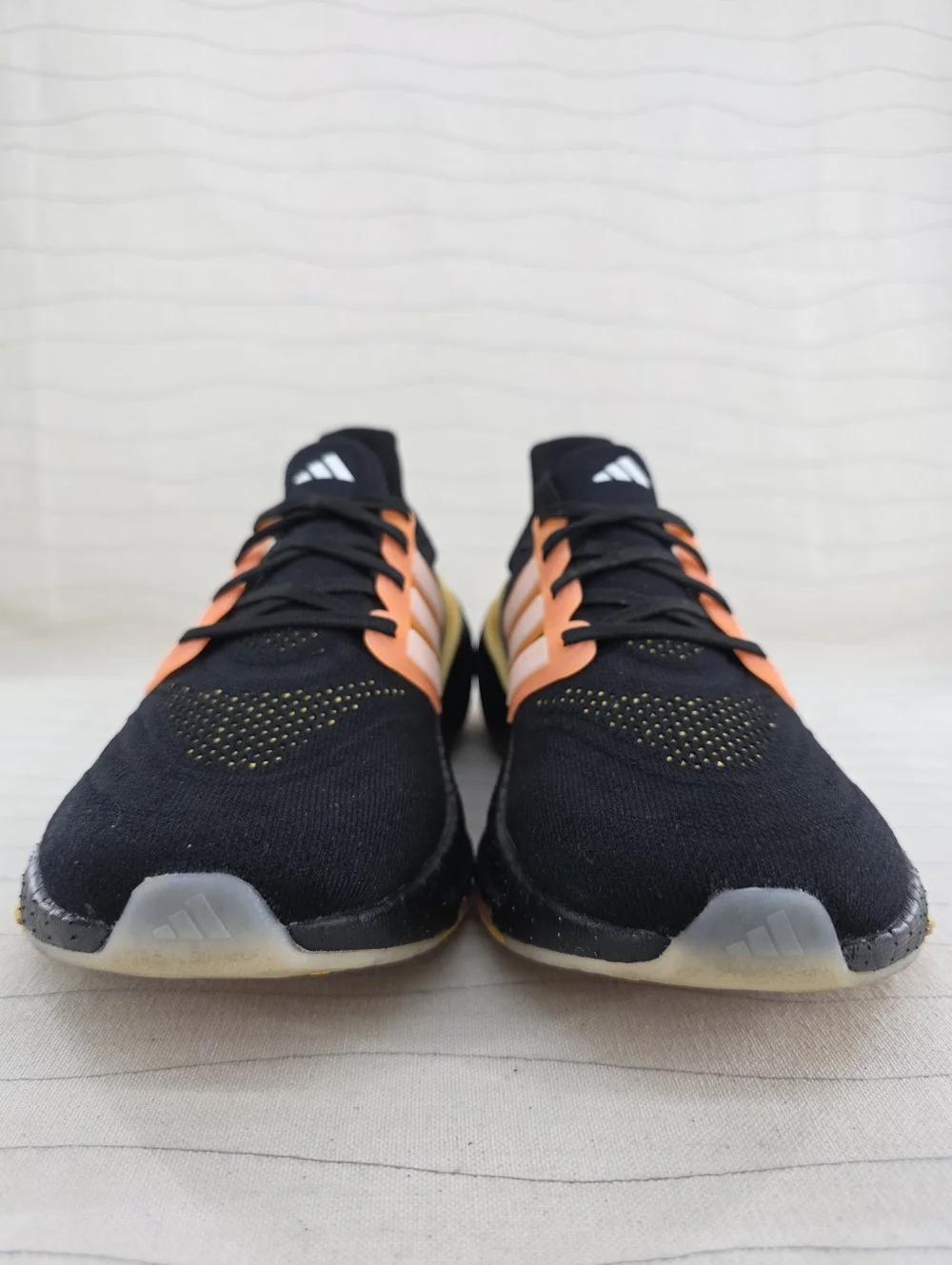 Adidas Mens Ultra Boost Light Black Orange Running Sneakers Shoes HQ8595 Size 8
